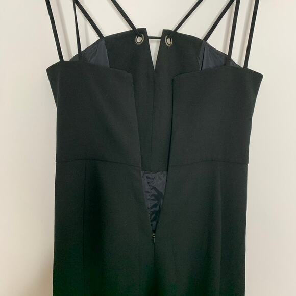 Black Halo Delia Wide Leg Jumpsuit Womens Black Size 6 - Picture 4 of 16